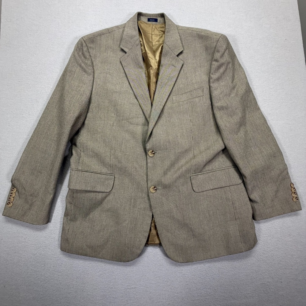 Croft & Barrow Mens Blazer Regular Fit Tan Brown Micro Pattern Sport Coat 44R‎